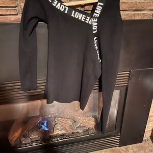 Black Sweater with Love Detail